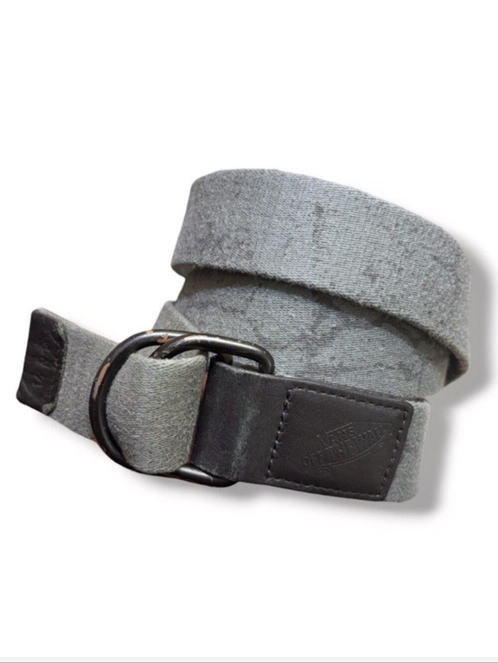 VANS Grey Canvas Web Double D Ring Belt VINTAGE